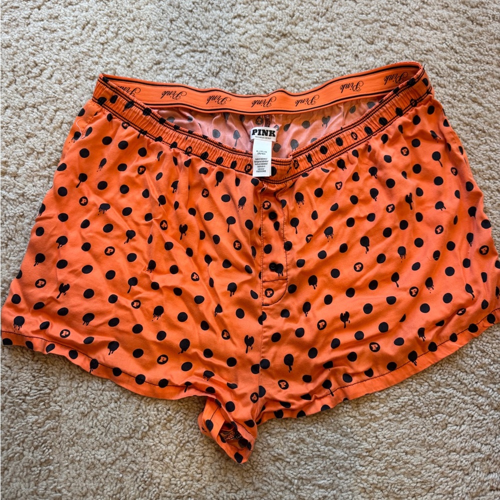PINK Victoria's Secret Orange Polka Dot boxers